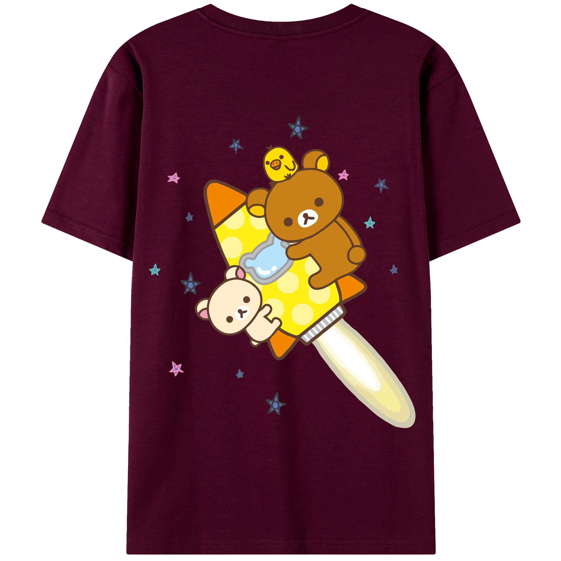 （画像用） リラックマ リラックマ キイロイトリ Rilakkuma Korilakkuma Kiiroitori レディース半袖Tシャツ(バックプリント)